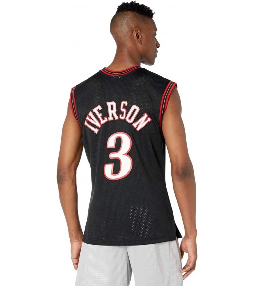 Maillot Mitchell & Ness Allen Iverson 3 Blanc/Noir Homme SMJYGS18201-P76BLCK00AIV | Mitchell & Ness Vêtements de Basketball ...