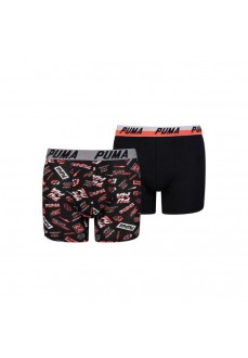 Puma Kids' Boxer Basic 2P Seasonal Black/Grey/Red 695003001-792