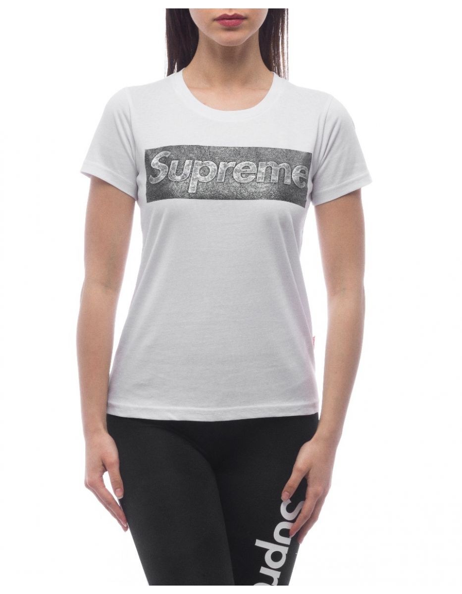 Cordelia violencia punto Camiseta Supreme Mujer Sleeve Laila Blanca 20004-TPR-19-002-30001